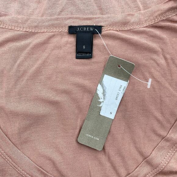 J. Crew Short Sleeve Scoop Neck Side Tie Tee Dusty Pink Size S - Picture 7 of 7